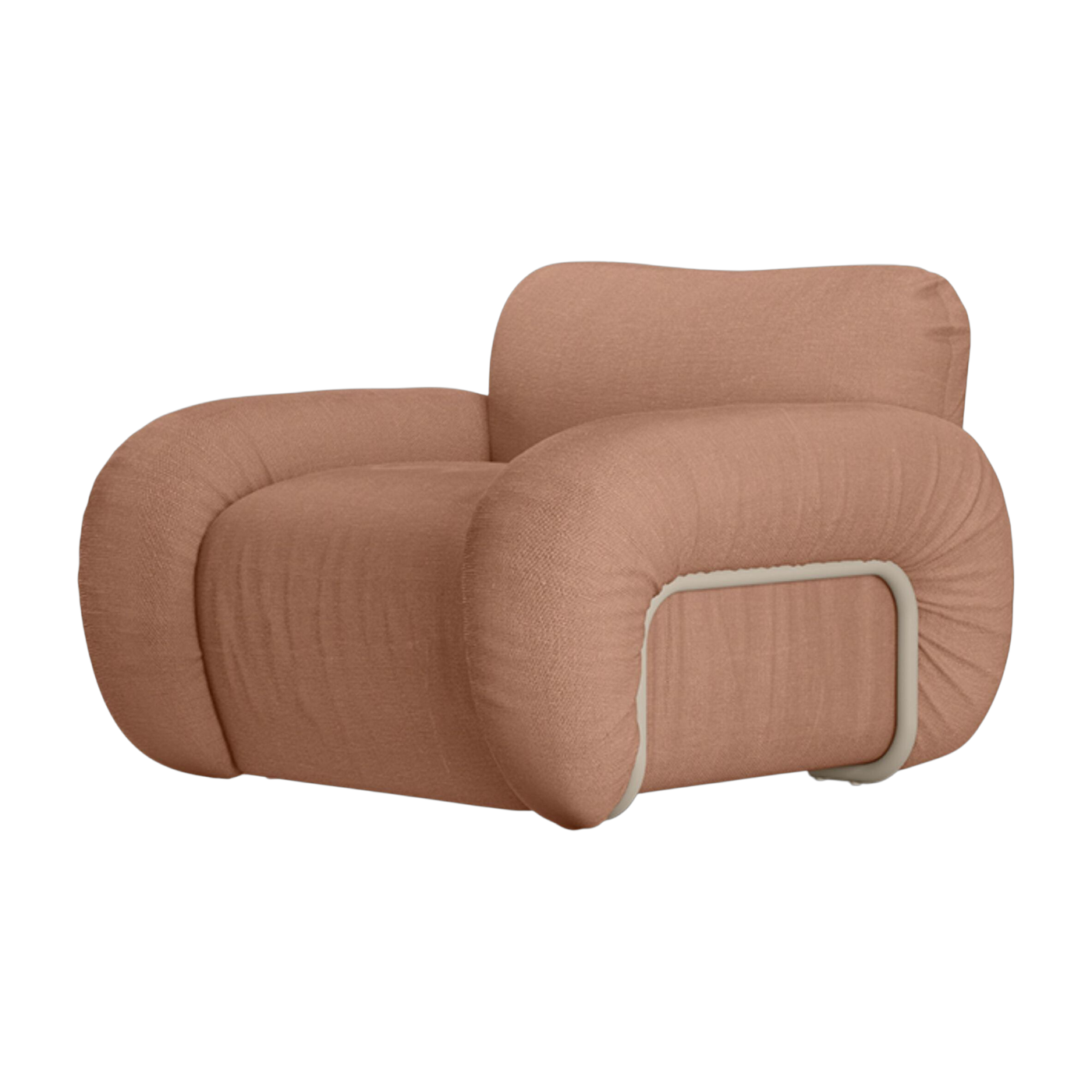 Arc Lounge Armchair Frame Sand Linen Dusty Rose - HKLIVING