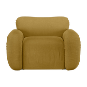 Arc Lounge Fauteuil Cadre Frêne Lin Brûlé Ocre - HKLIVING