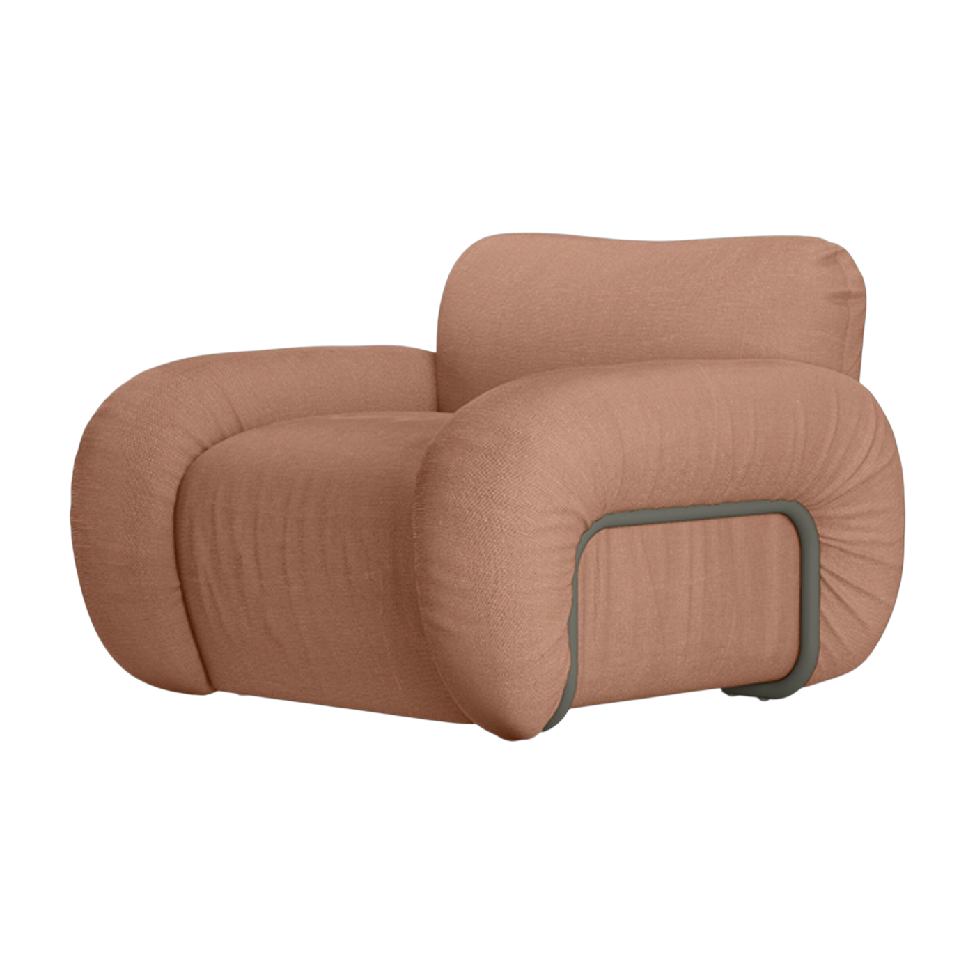 Arc Lounge Armchair Frame Ash Linen Dusty Rose - HKLIVING