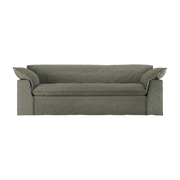 Sofa 244cm aus armeegrünem Leinen Nomade -. HKLIVING