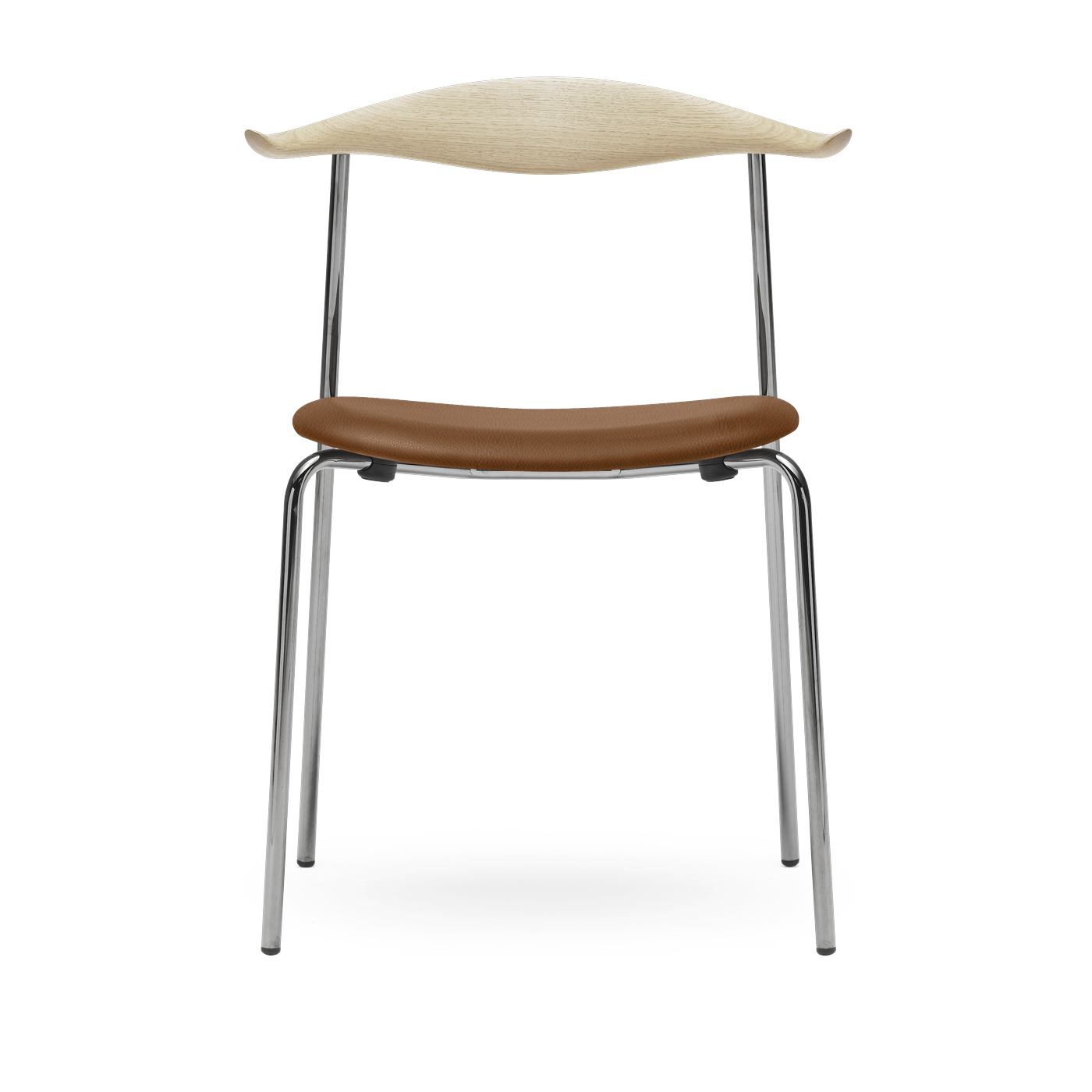 Sedia in rovere saponato e acciaio con sedile remix 307 76, 5 cm CH88P - Carl Hansen & Søn