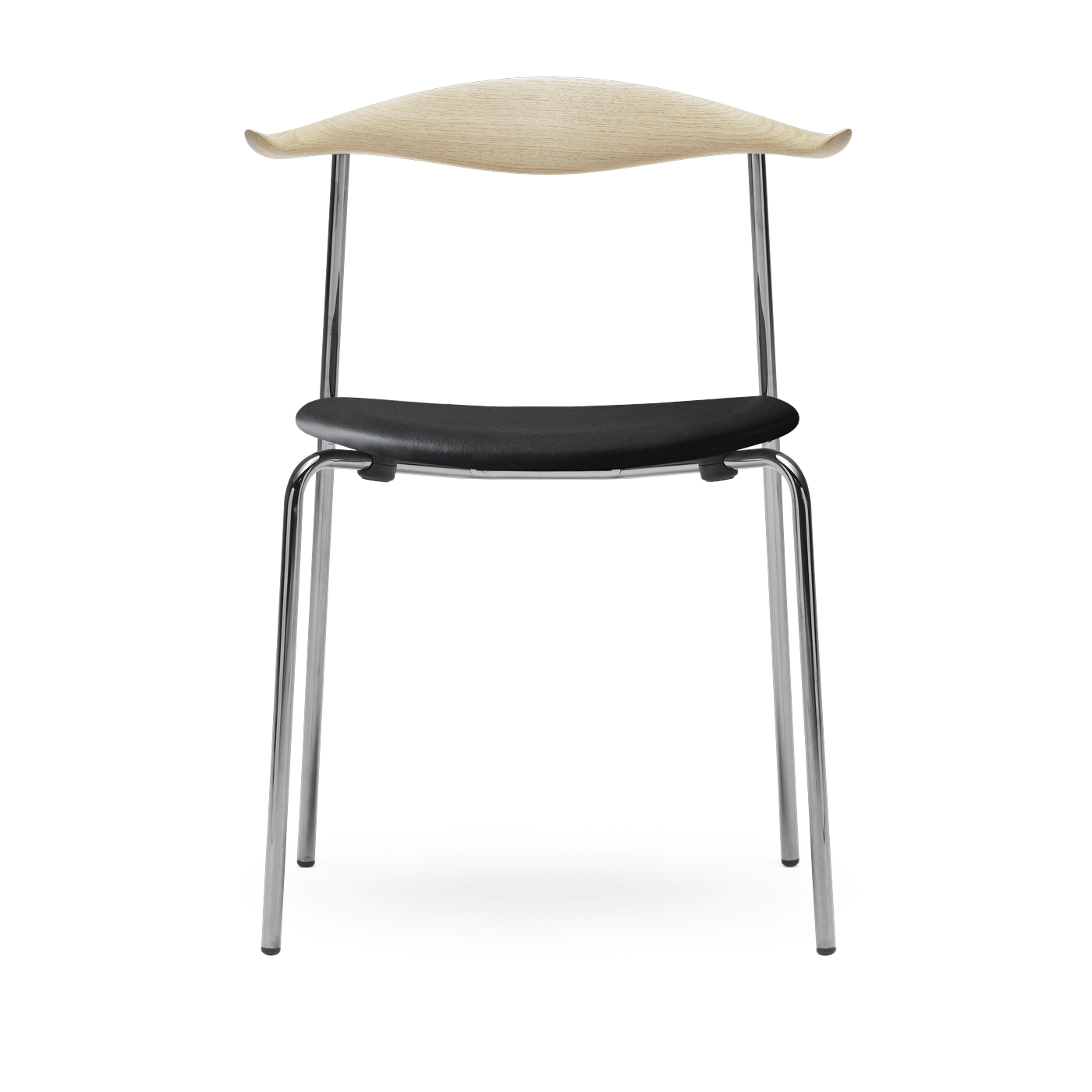 Sedia in rovere saponato e acciaio con sedile remix 301 76, 5 cm CH88P - Carl Hansen & Søn