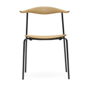 Sedia in quercia oliata e acciaio nero 76, 5 cm CH88T - Carl Hansen & Søn