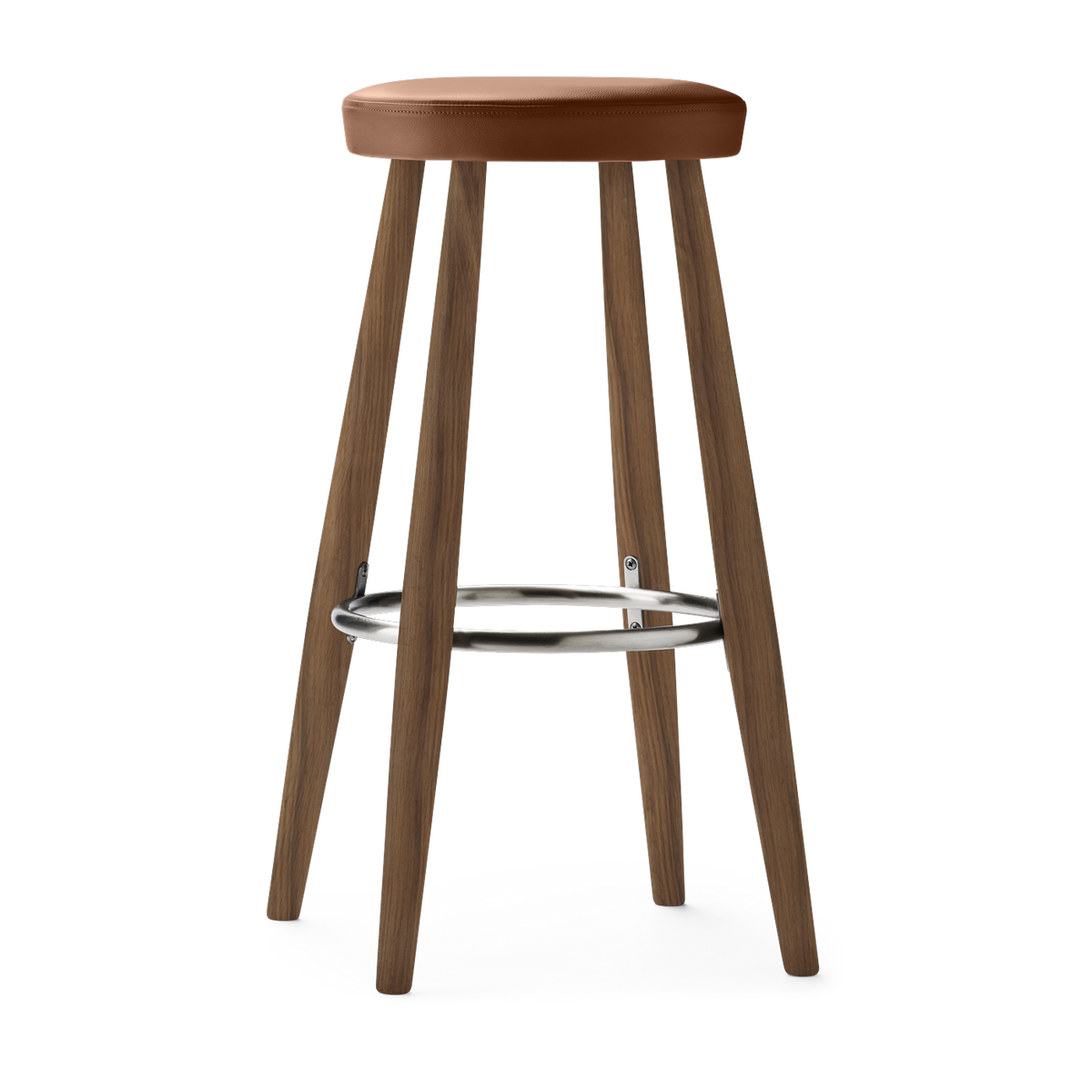 Taburete de bar en nogal aceitado y asiento de cuero thor 307 35x76cm CH56 - Carl Hansen & Søn