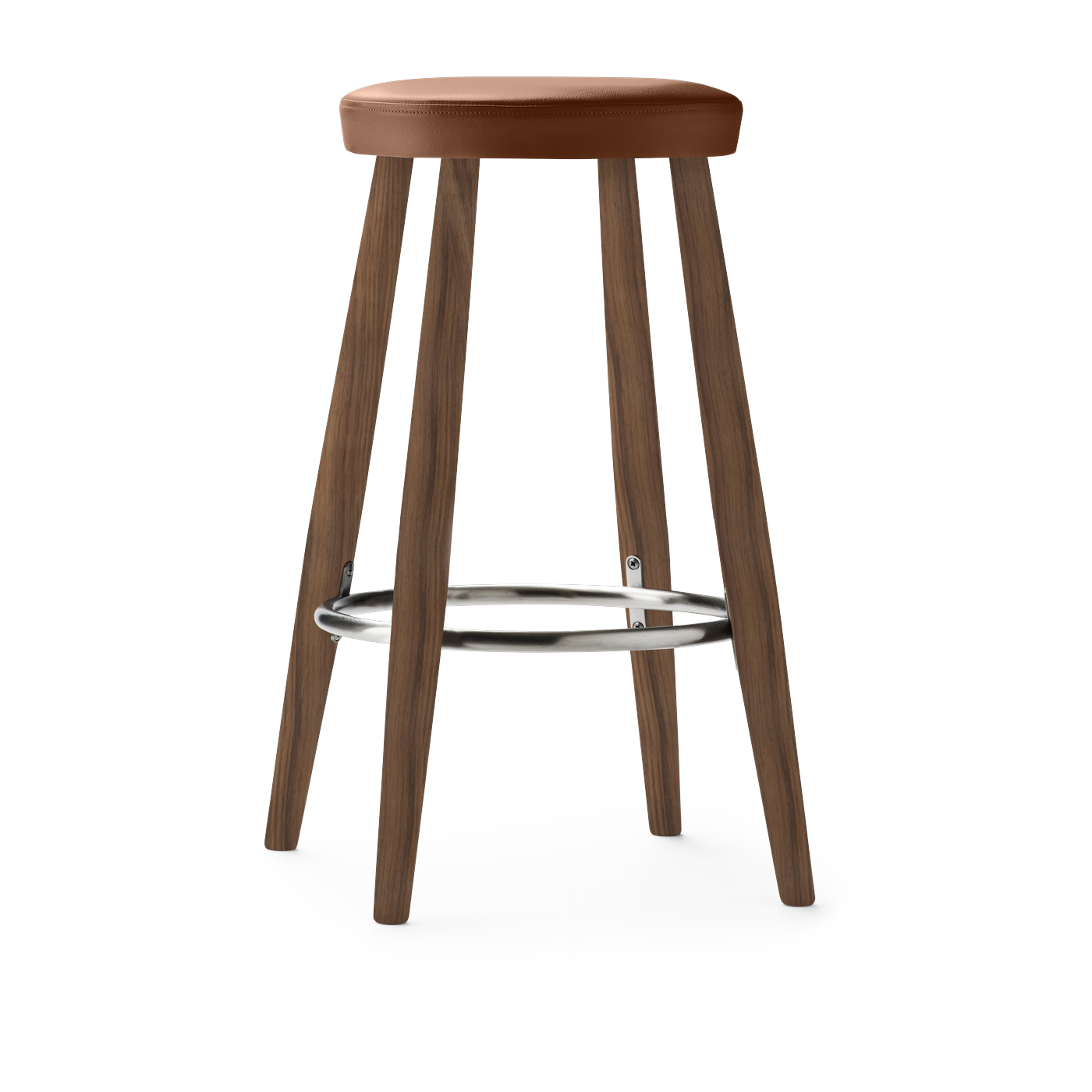 Taburete de bar en nogal aceitado y asiento de cuero thor 307 35x68cm CH58 - Carl Hansen & Søn