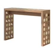 Console en noyer, marbre et onyx 120x36x85cm  Jackie - Studio Gaïa