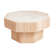 Travertine and ony white coffee table 80x38cm Simone - Studio Gaïa
