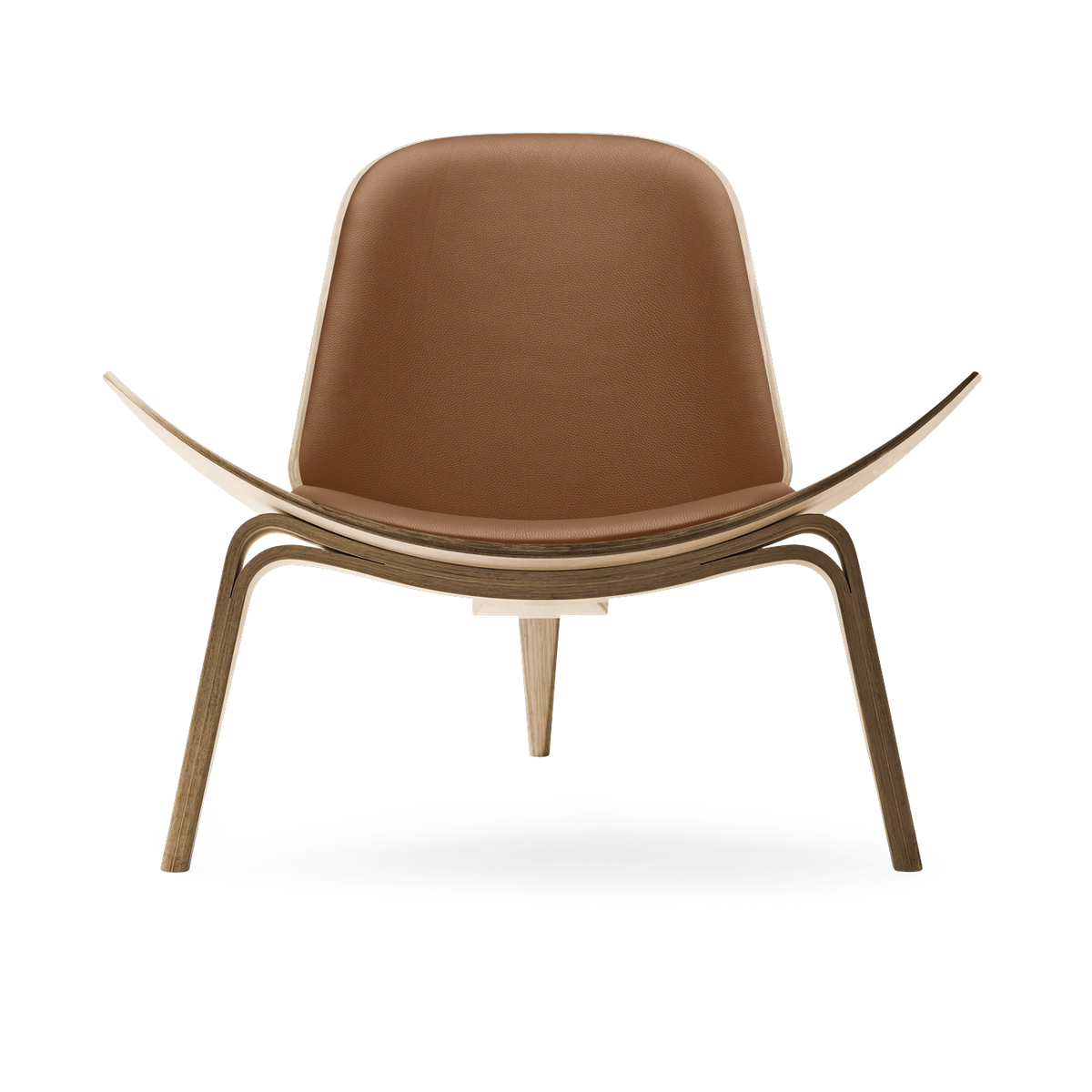Poltrona in rovere oliato e seduta in pelle thor 307 74 cm CH07 - Carl Hansen & Søn