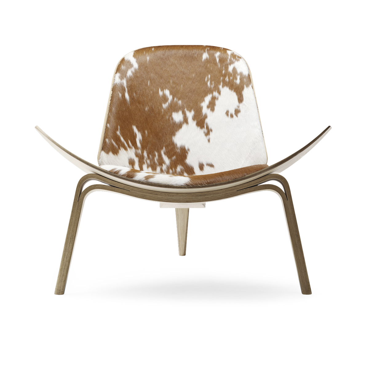 Poltrona in rovere oliato bianco e seduta in vacchetta hide 74cm CH07 - Carl Hansen & Søn