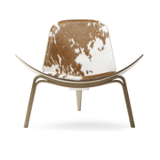 Sillón de roble aceitado blanco y asiento de vaca hide 74cm CH07 - Carl Hansen & Søn