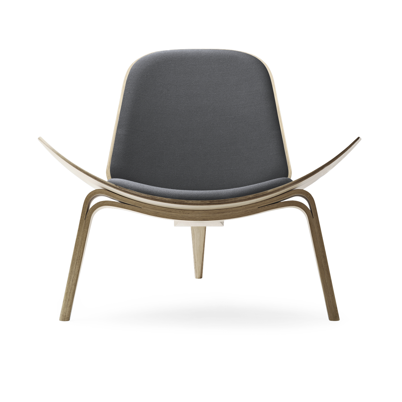 Poltrona in rovere oliato bianco con seduta in fiord 171 da 74 cm CH07 - Carl Hansen & Søn