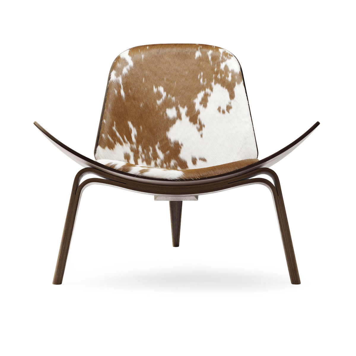 Poltrona in noce laccata e seduta in vacchetta hide 74cm CH07 - Carl Hansen & Søn