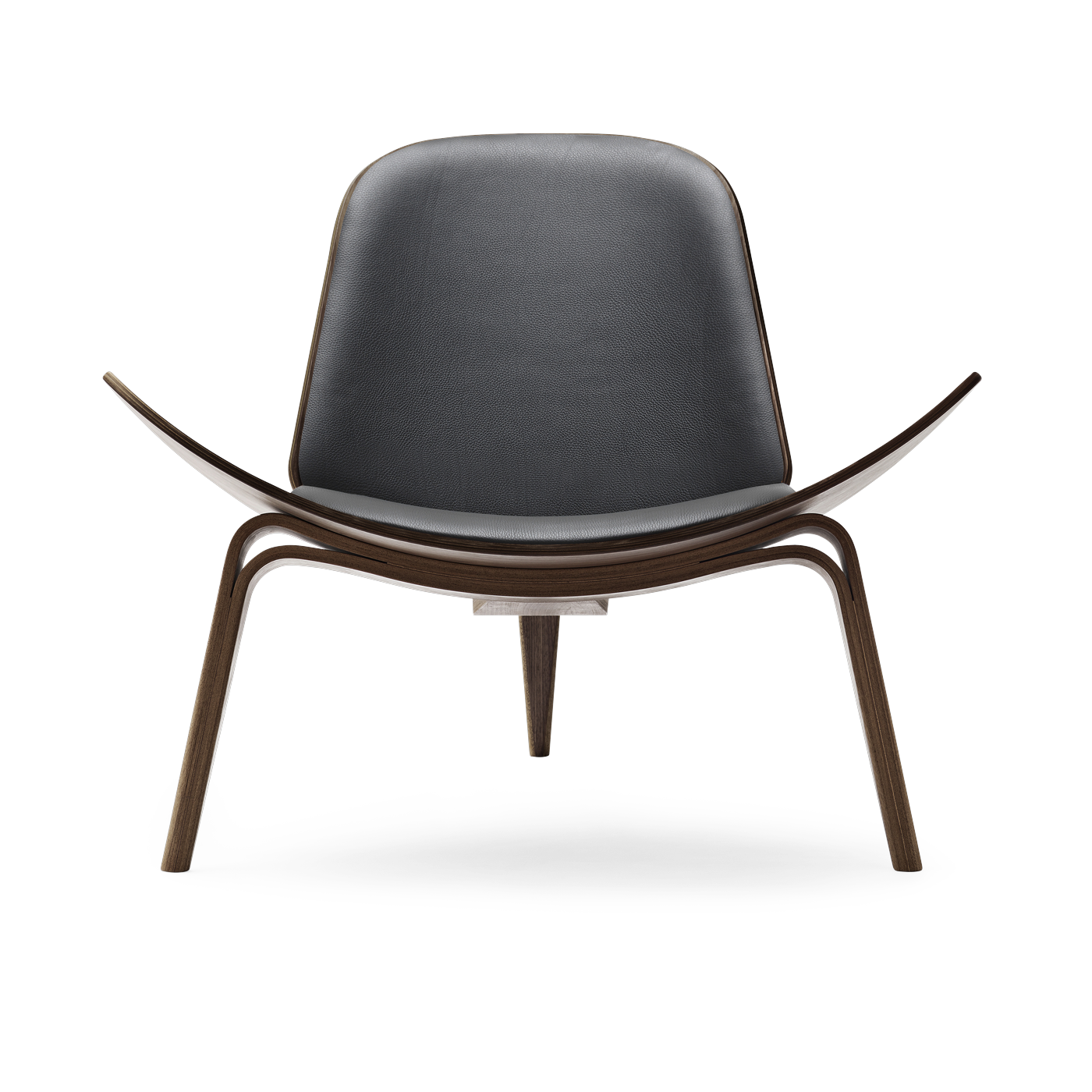 Poltrona in noce laccato e seduta in thor 301 74cm CH07 - Carl Hansen & Søn