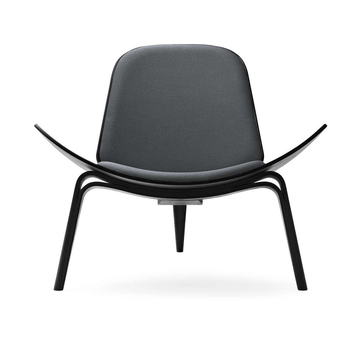 Poltrona in legno di rovere tinto nero con seduta in pelle fiord 171 74cm CH07 - Carl Hansen & Søn