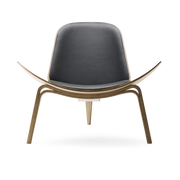 Armchair in oiled oak and leather seat thor 301 74cm CH07 - Carl Hansen & Søn
