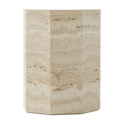 Mesa auxiliar octogonal de travertino y ónice blanco 39x50cm Gisou - Studio Gaïa