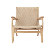 Sillón de roble con asiento tejido natural 73cm CH25 - Carl Hansen & Søn