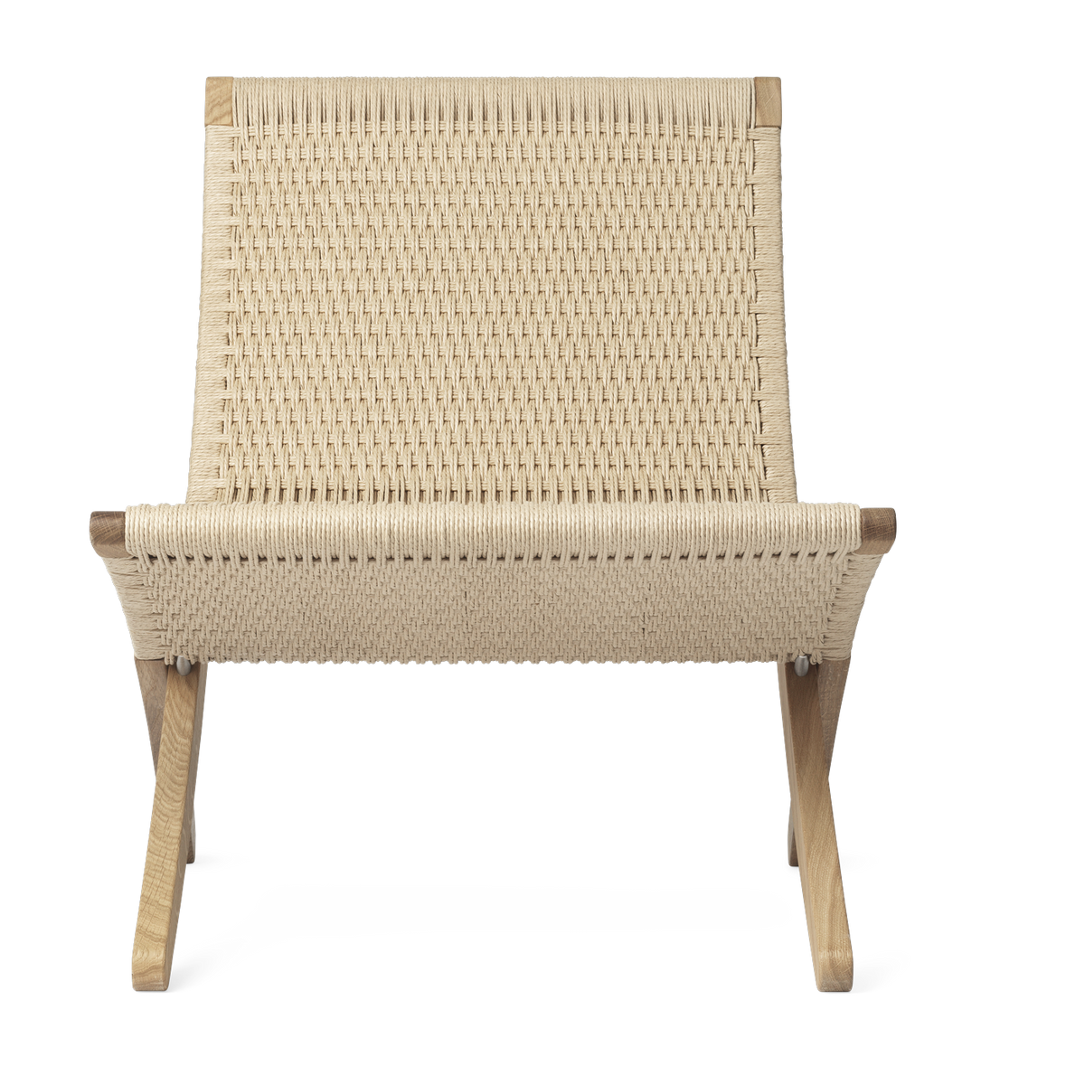 Poltrona in rovere oliato con seduta in tessuto naturale 76 cm Cuba Chair - Design di Morten Gøttler Carl Hansen & Søn