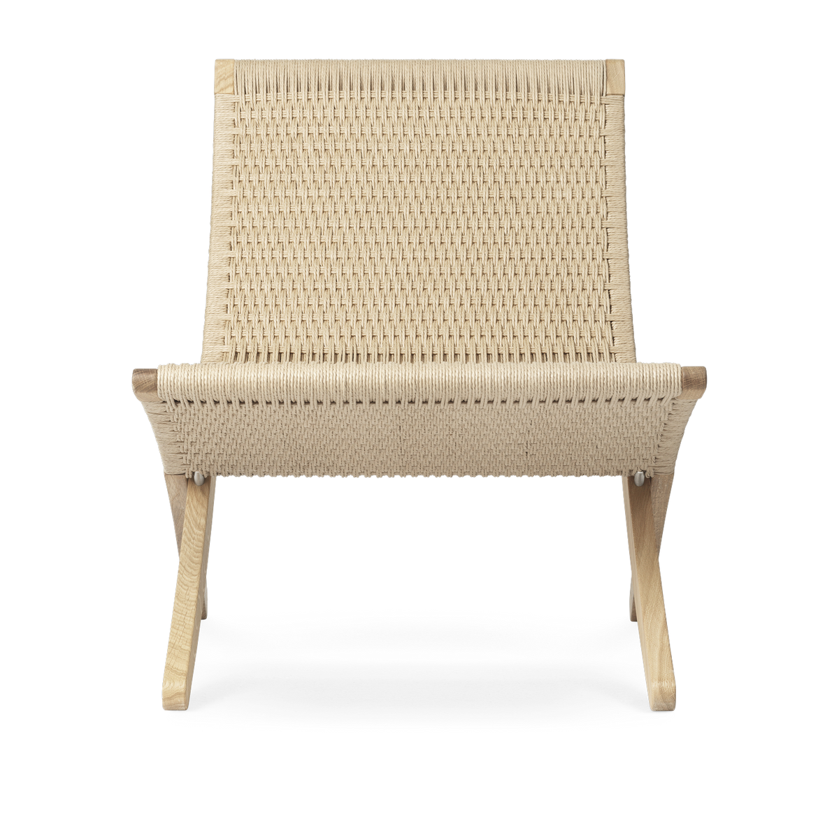 Poltrona in rovere saponato e seduta in tessuto naturale 76 cm Cuba Chair - Design di Morten Gøttler Carl Hansen & Søn