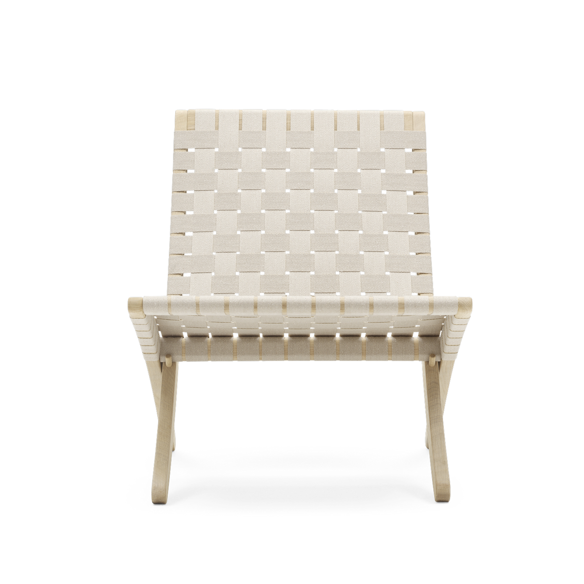Poltrona in rovere saponato e sedile naturale intrecciato 76 cm Cuba Chair - Design di Morten Gøttler Carl Hansen & Søn