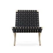 Soaped oak chair with black webbed seat 76cm Cuba Chair - Carl Hansen & Søn