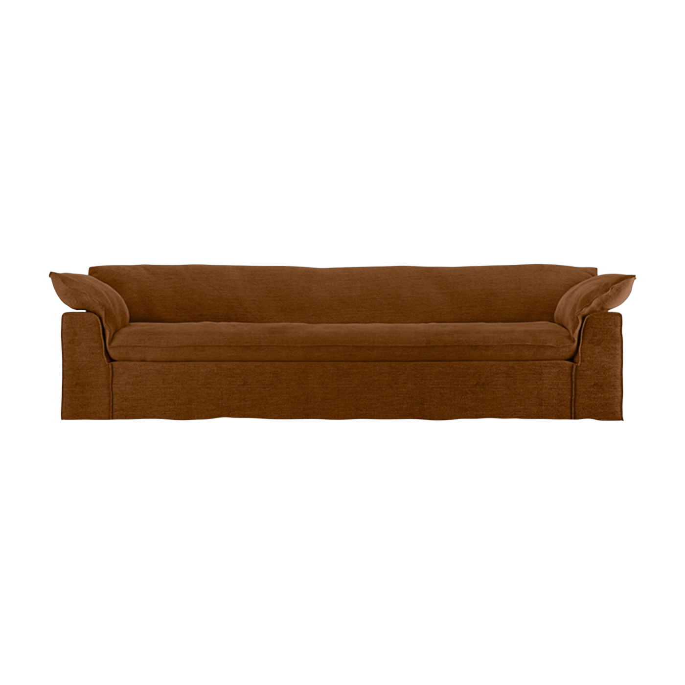 Divano in tessuto Royal velvet caramello 305cm Nomad - HKLIVING