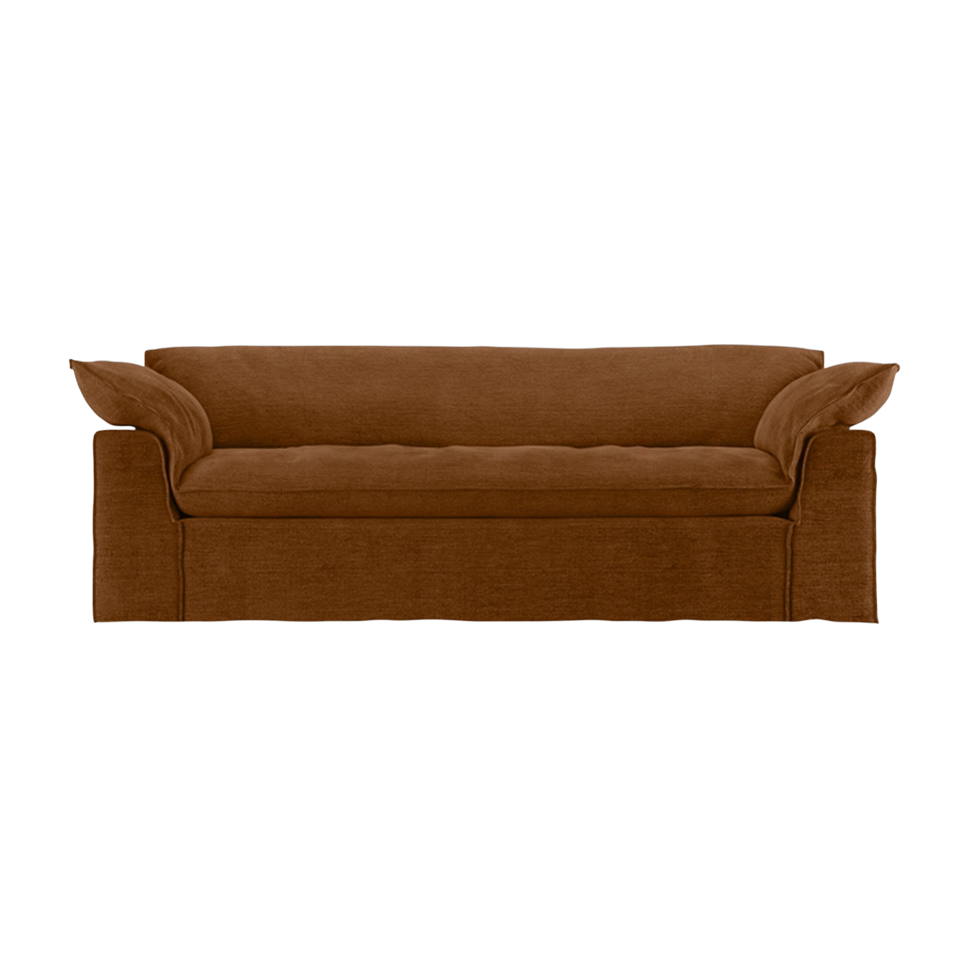 Divano in tessuto Royal velvet caramello 244cm Nomad - HKLIVING