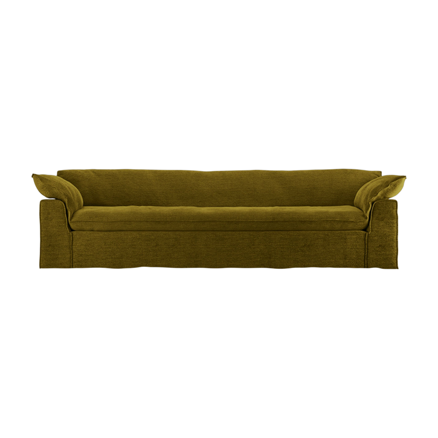 Divano in tessuto Royal velvet olive 305cm Nomad - HKLIVING