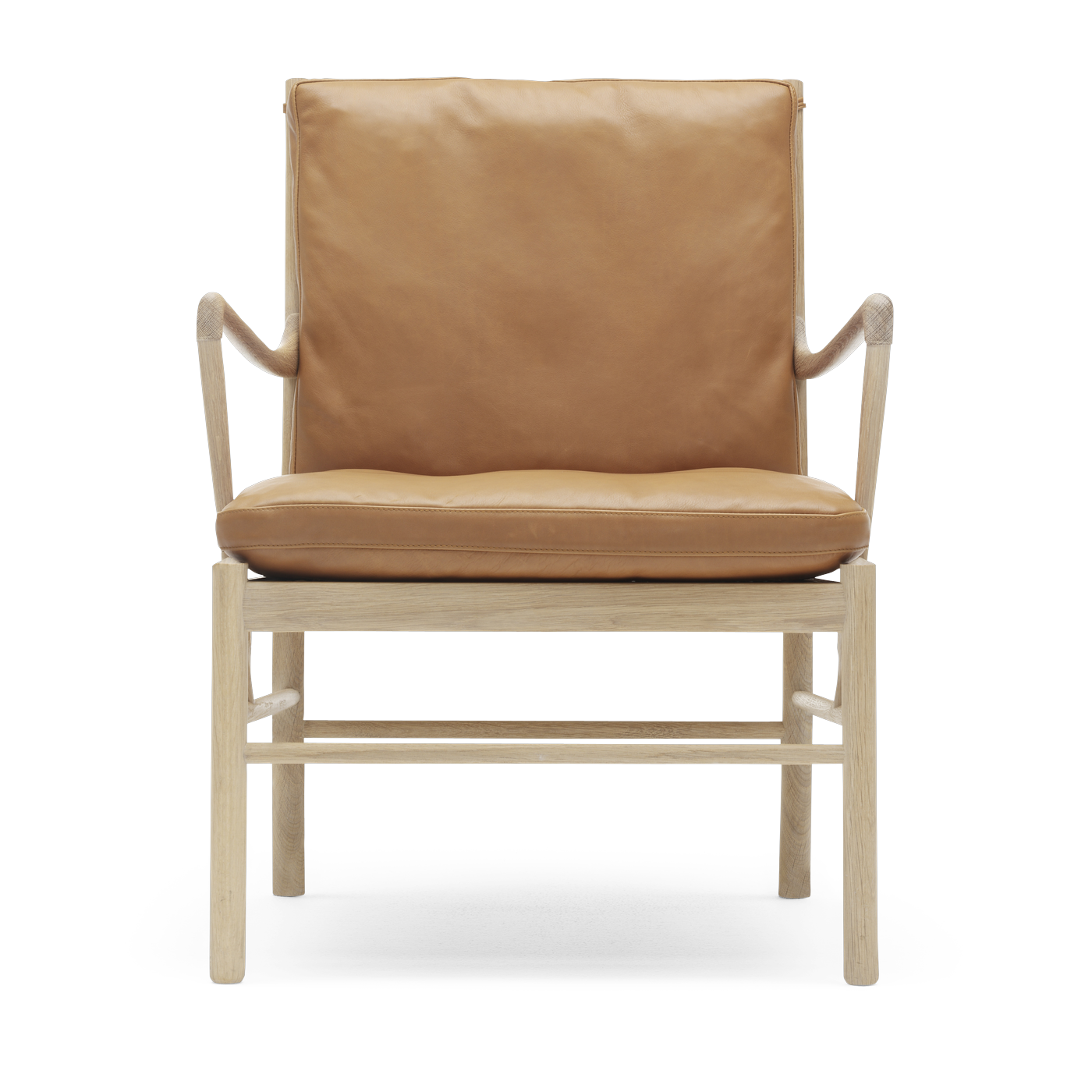 كرسي من البلوط المصقول والمقعد من جلد sif 95 85cm OW149 - Carl Hansen & Søn