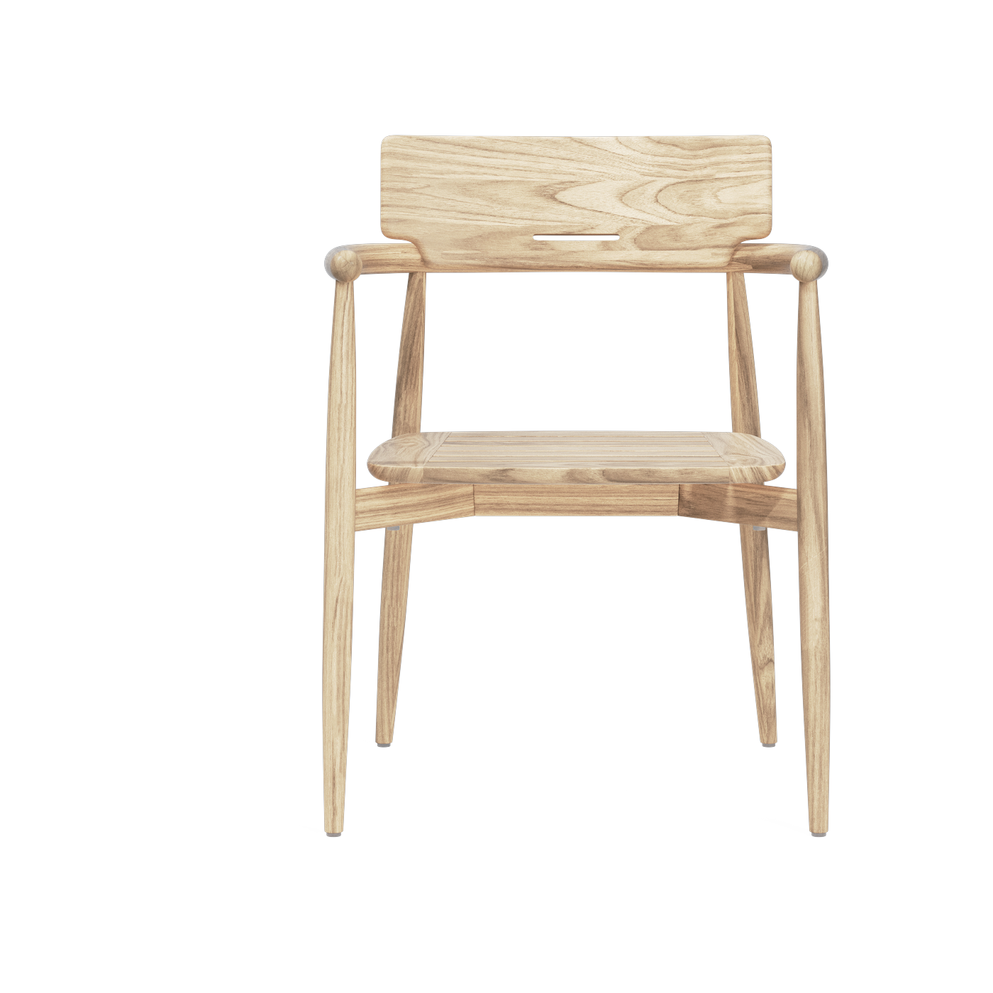 Sedia da esterno con braccioli in teak non trattato 80 cm E008 - Carl Hansen & Søn
