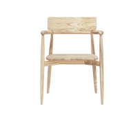 Sedia da esterno con braccioli in teak non trattato 80 cm E008 - Carl Hansen & Søn