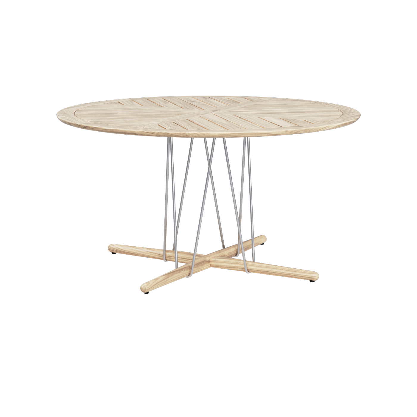 Esstisch ronde Outdoor aus unbehandeltem Teakholz 140x74cm E022 -. Carl Hansen & Søn