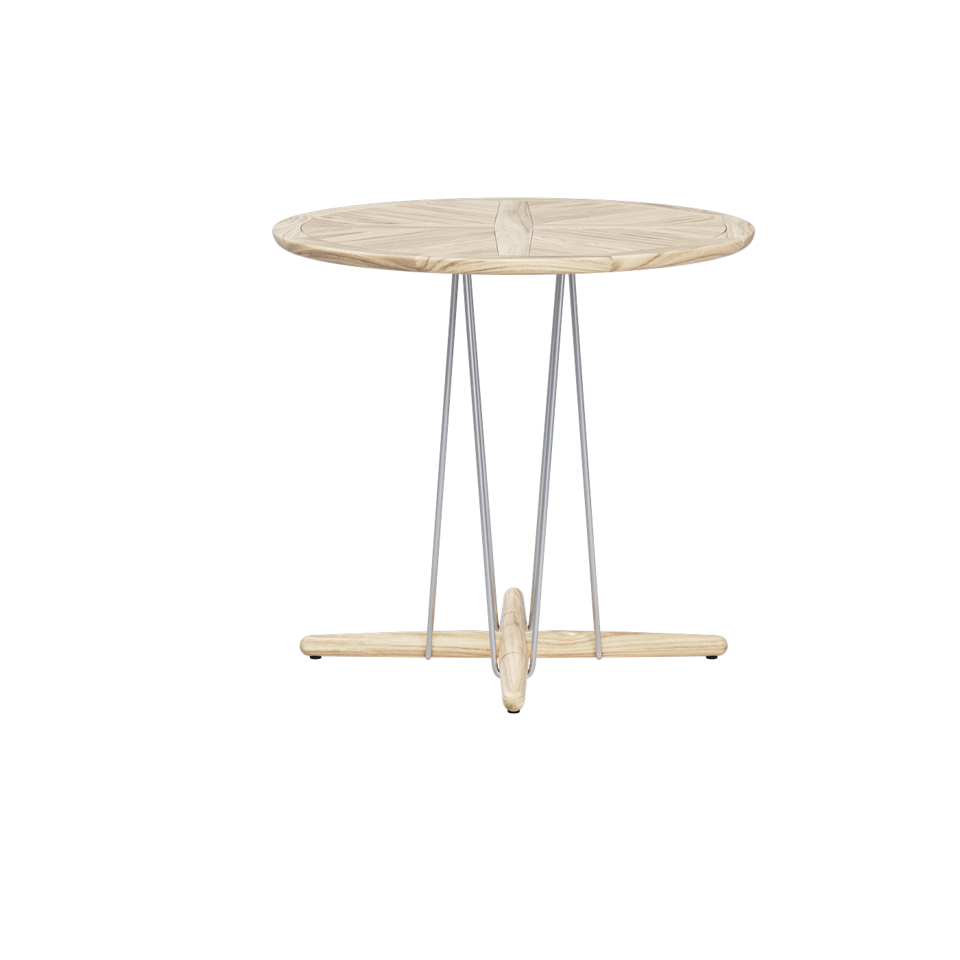 Esstisch ronde für den Außenbereich aus unbehandeltem Teakholz 80x74cm E022 -. Carl Hansen & Søn