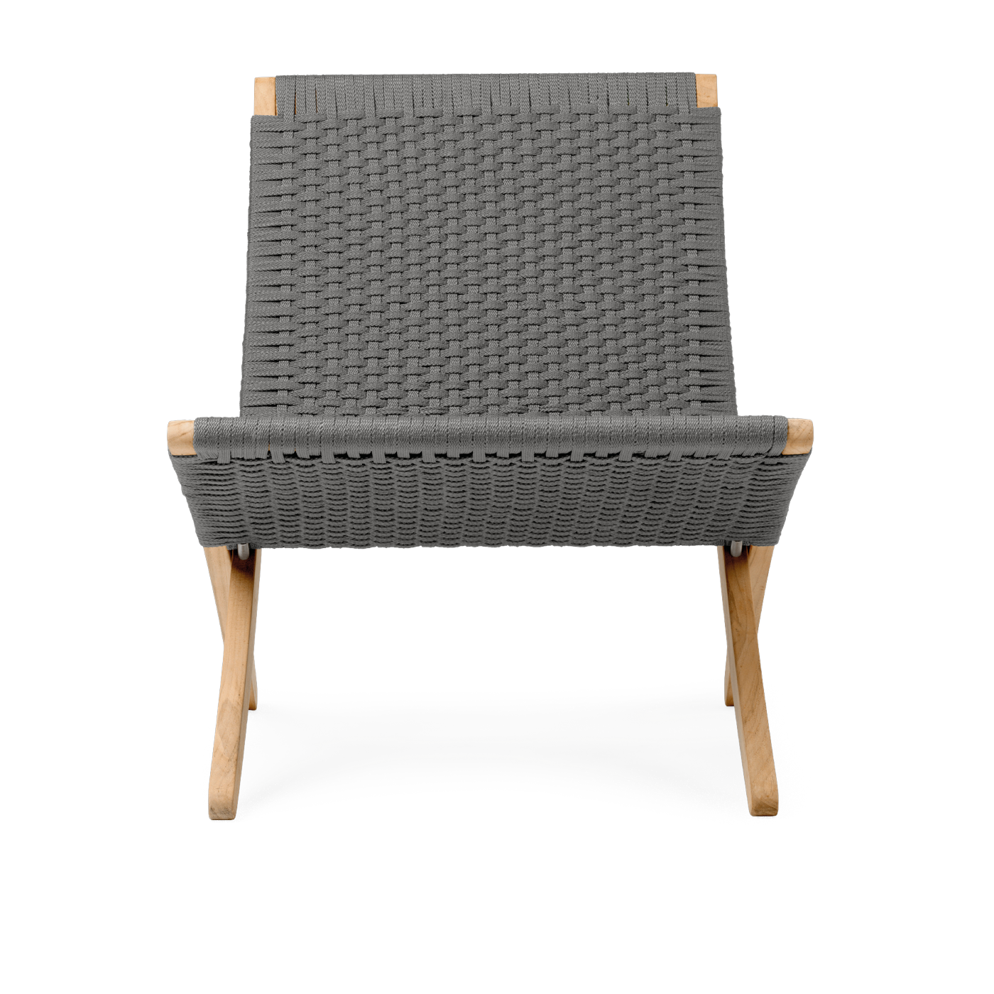 Chaise d'extérieur en teck non traité et assise charcoal 76cm Cuba Chair - Carl Hansen & Søn
