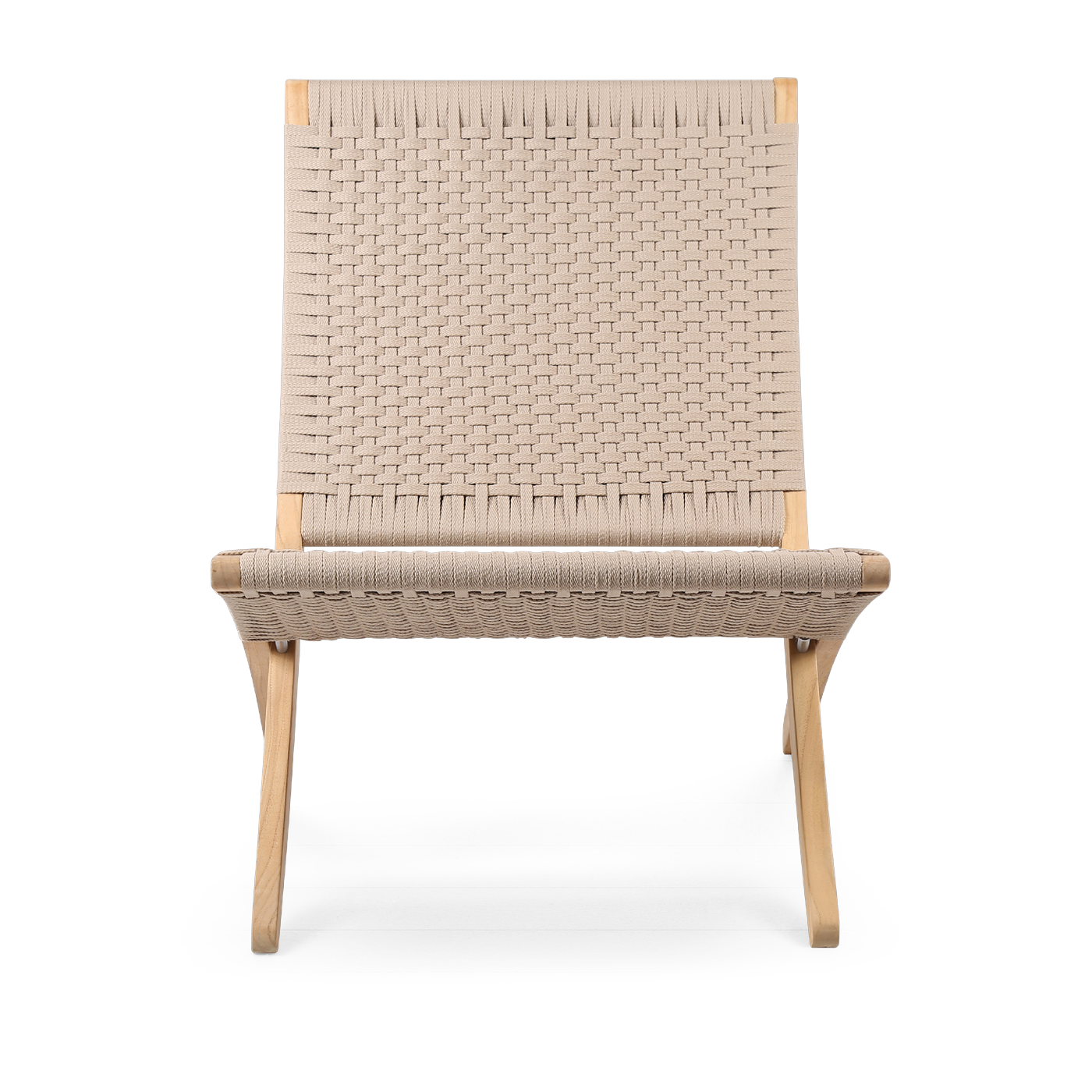 Outdoor chair in untreated teak and sesame seat 76cm Cuba Chair - Carl Hansen & Søn
