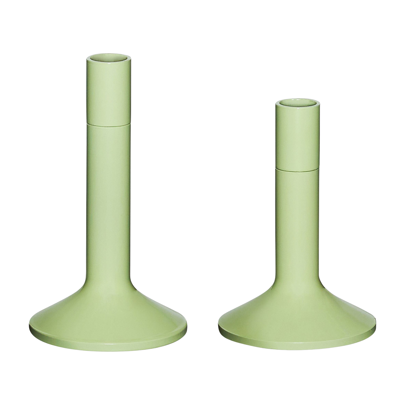 2 Bougeoirs en fer vert clair Kindred - Hübsch