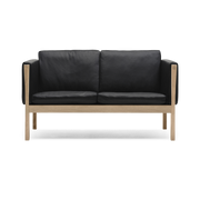2-seater sofa in oiled oak with leather seat thor 301 137cm CH162 - Carl Hansen & Søn