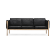 Sofá de 3 plazas en roble aceitado y asiento de cuero thor 301 195cm CH163 - Carl Hansen & Søn