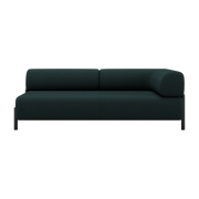 Two seater sofa with armrest from angle straight green Palo - Hem