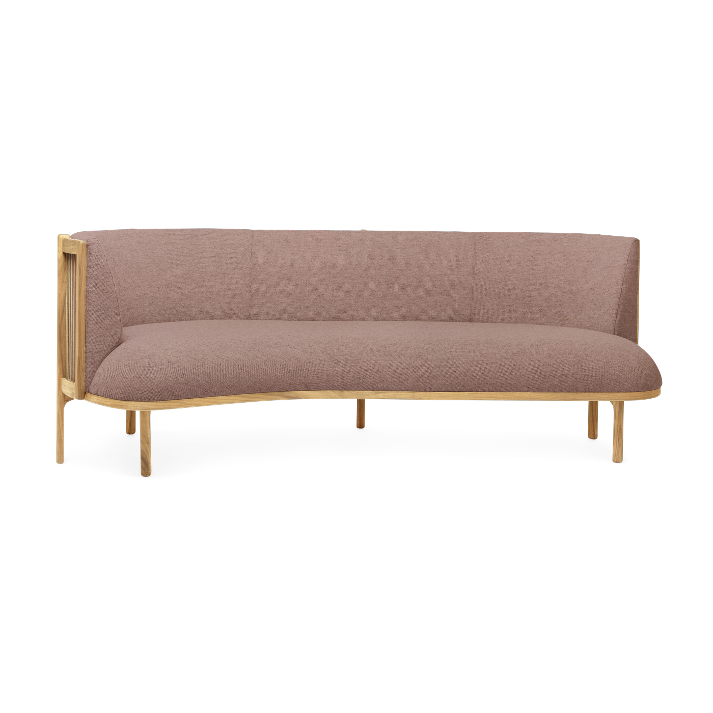 Sofa from angle left in oiled oak and fiord seat 551 197cm RF1903 - Carl Hansen & Søn