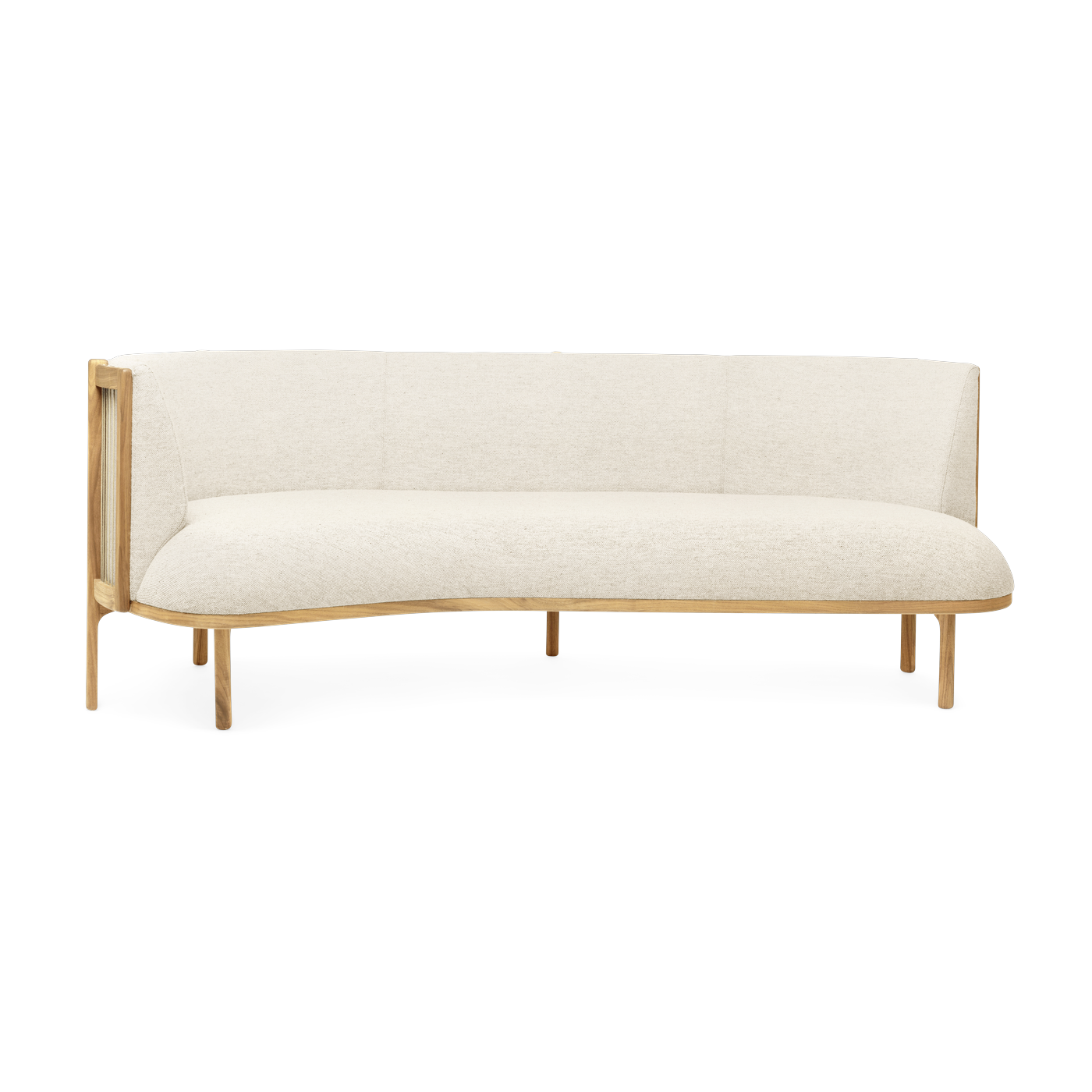 Sofa from angle left in oiled oak and hallingdal seat 100 197cm RF1903 - Carl Hansen & Søn