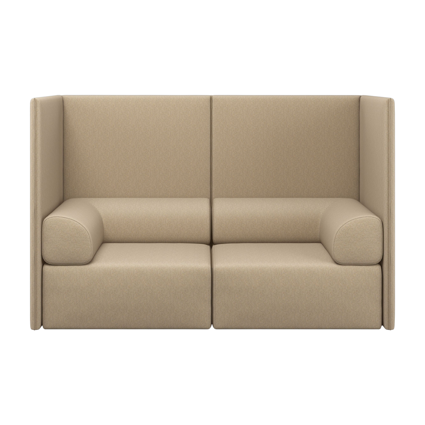 Zweisitzersofa mit hoher Rückenlehne und Armlehnen Beige Palo - -. Hem