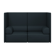Two seater sofa with high backrest and dark green armrests Palo - Hem