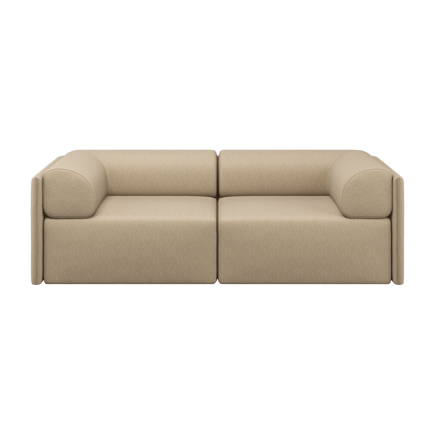 Zweisitzersofa mit niedriger Rückenlehne und Armlehnen Beige Palo - -. Hem
