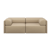 Divano a due posti con schienale basso e braccioli beige Palo - Hem