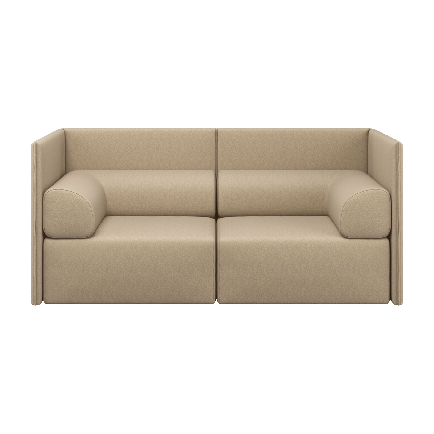 Zweisitzer-Sofa mit mittelhoher Rückenlehne und Armlehnen Beige Palo - -. Hem