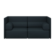 Two-seater sofa with medium backrest and armrests dark green Palo - Hem
