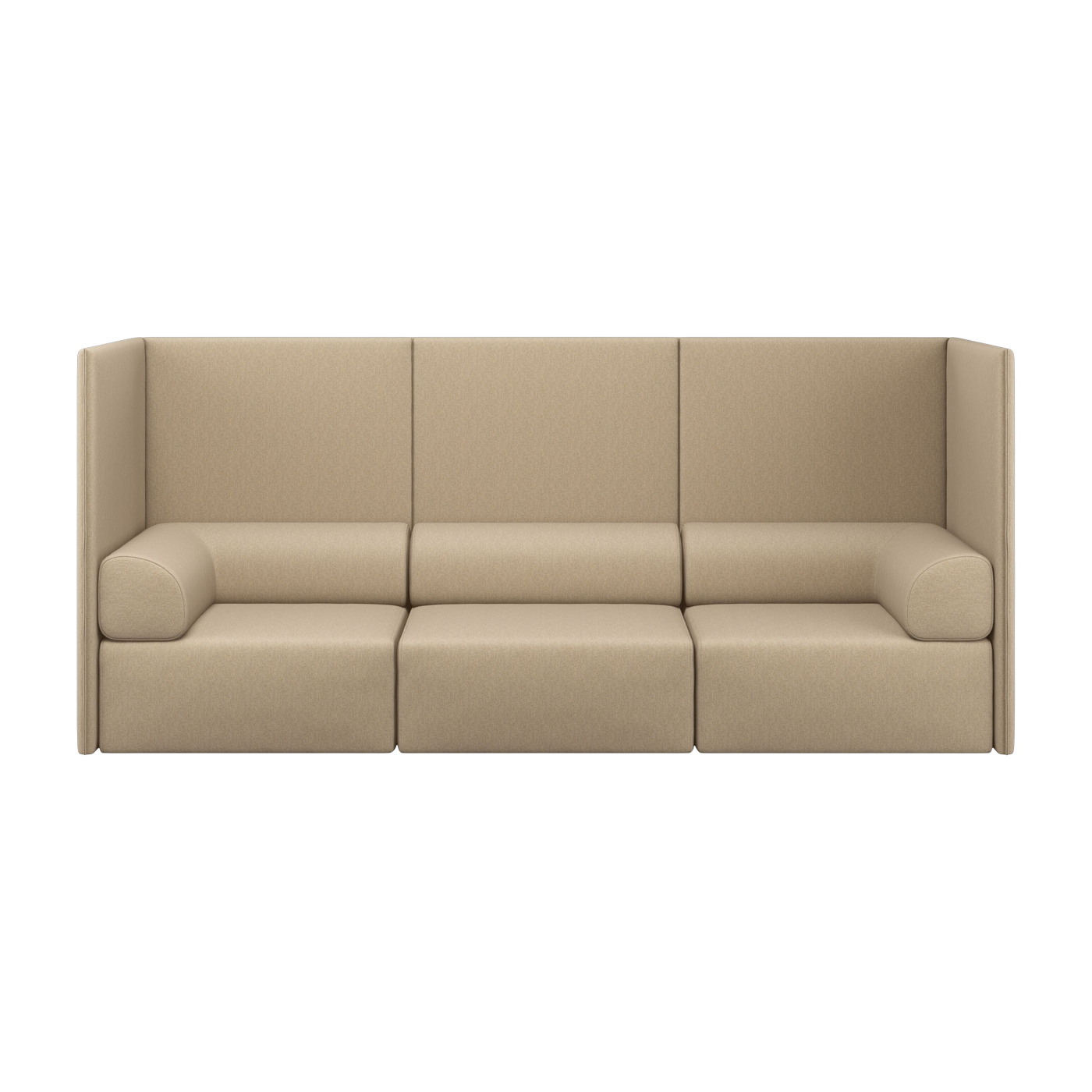 Dreisitzer-Sofa mit hoher Rückenlehne und Armlehnen Beige Palo - -. Hem