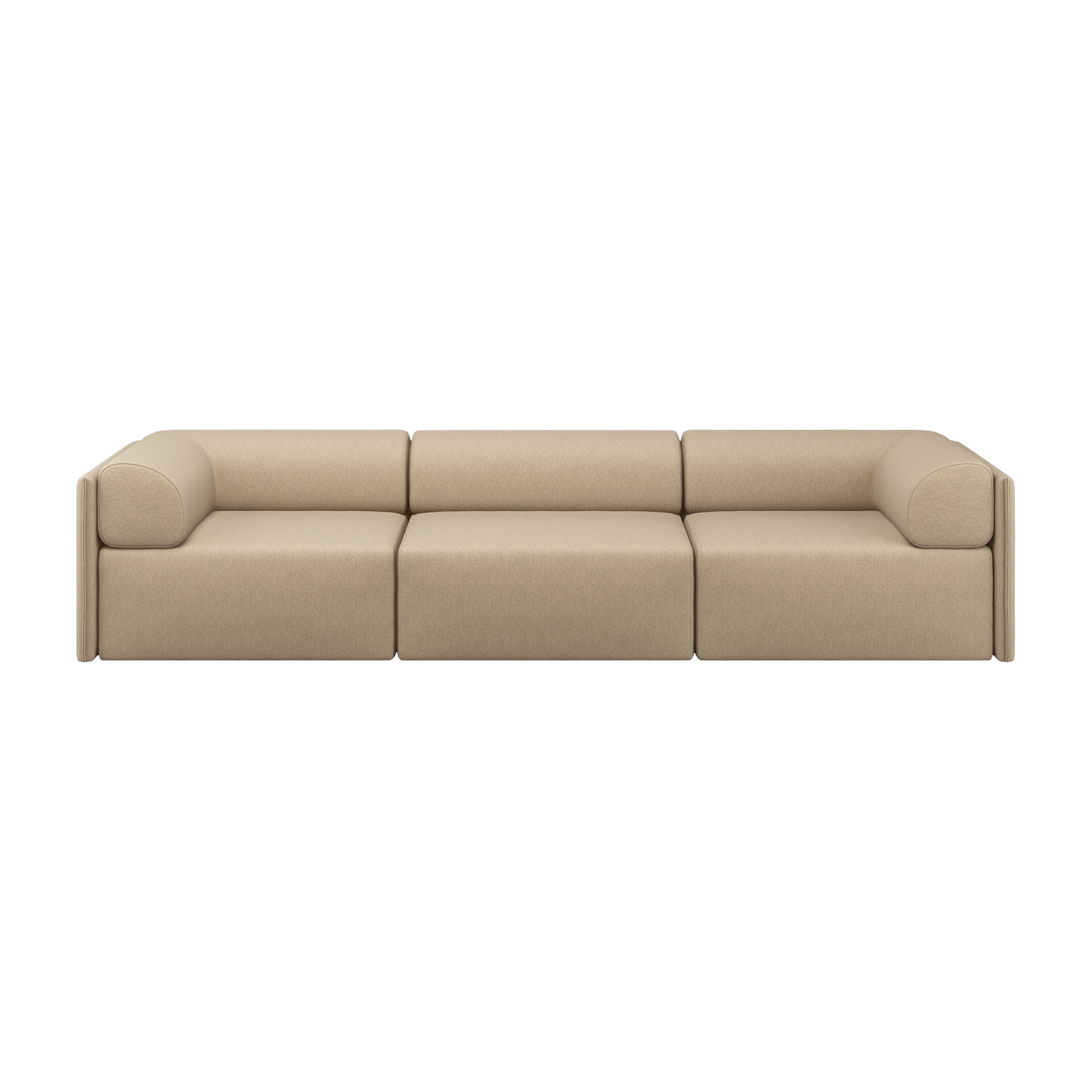 Dreisitzer-Sofa mit niedriger Rückenlehne und Armlehnen Beige Palo - -. Hem