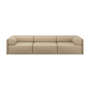 Divano a tre posti con schienale basso e braccioli beige Palo - Hem